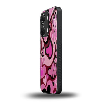 Y2K Magenta Meltdown Hearts oneplus nord 3 mobile cover | shockproof glass phone case