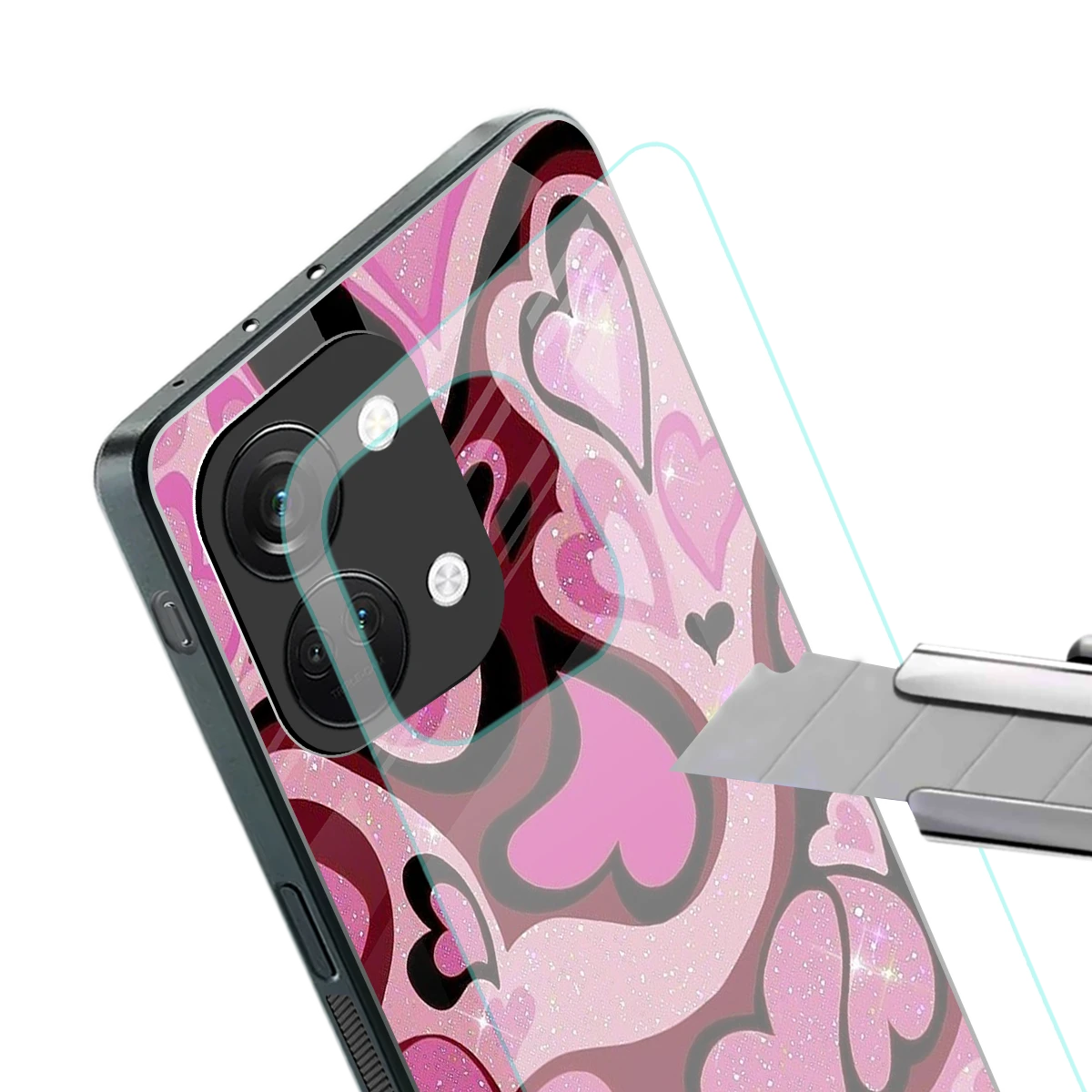 Y2K Magenta Meltdown Hearts stylish phone case for oneplus nord 3 | glossy glass and slim fit