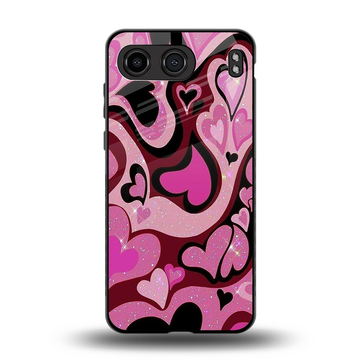 Y2K Magenta Meltdown Hearts back phone cover | glass case for oneplus nord 4