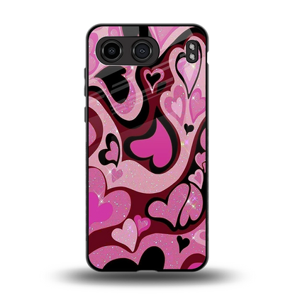 Y2K Magenta Meltdown Hearts back phone cover | glass case for oneplus nord 4