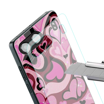 Y2K Magenta Meltdown Hearts stylish phone case for oneplus nord 4 | glossy glass and slim fit