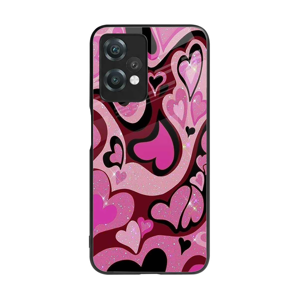 Y2K Magenta Meltdown Hearts back phone cover | glass case for oneplus nord ce 2 lite