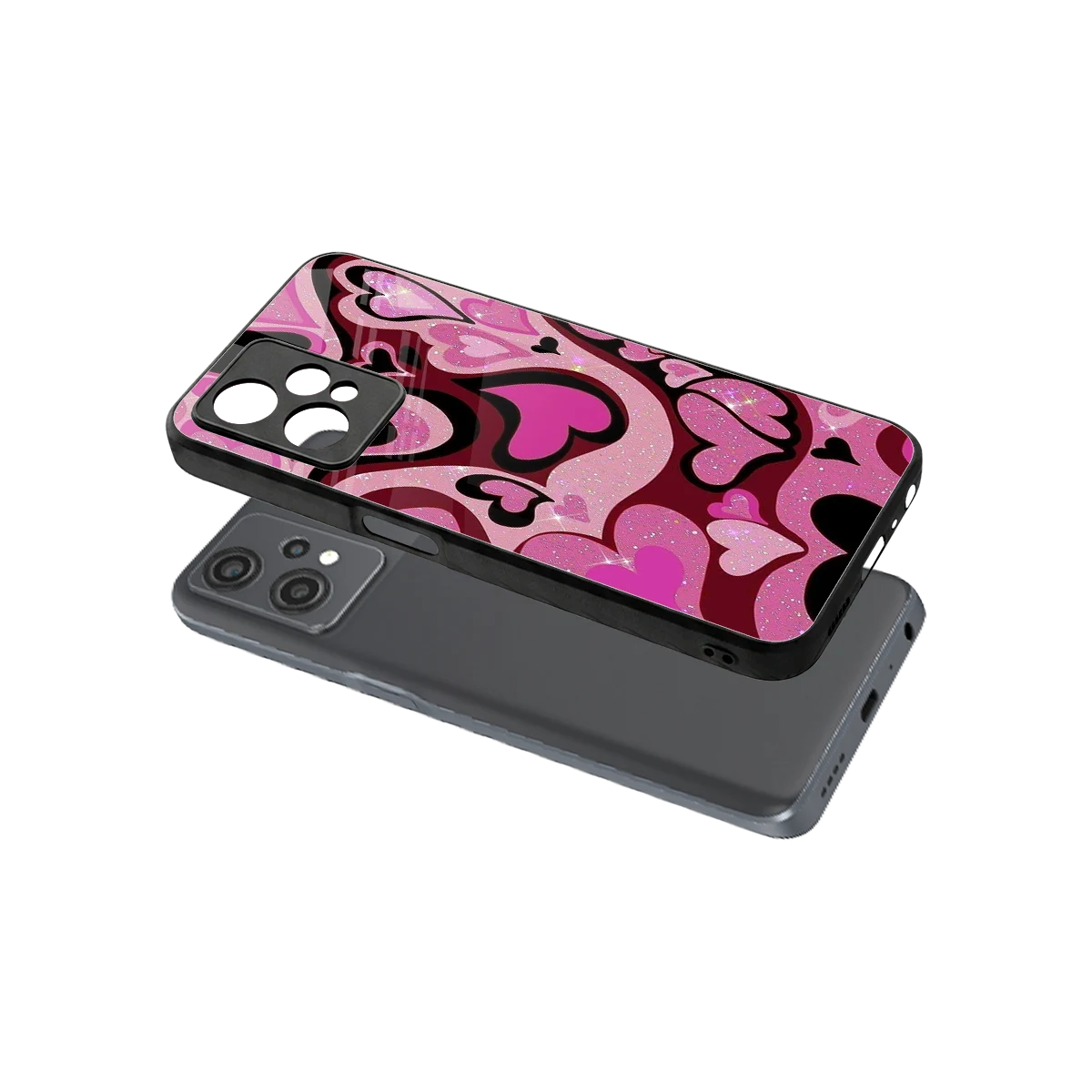 Y2K Magenta Meltdown Hearts sleek oneplus nord ce 2 lite cover with tempered glass back and TPU edges