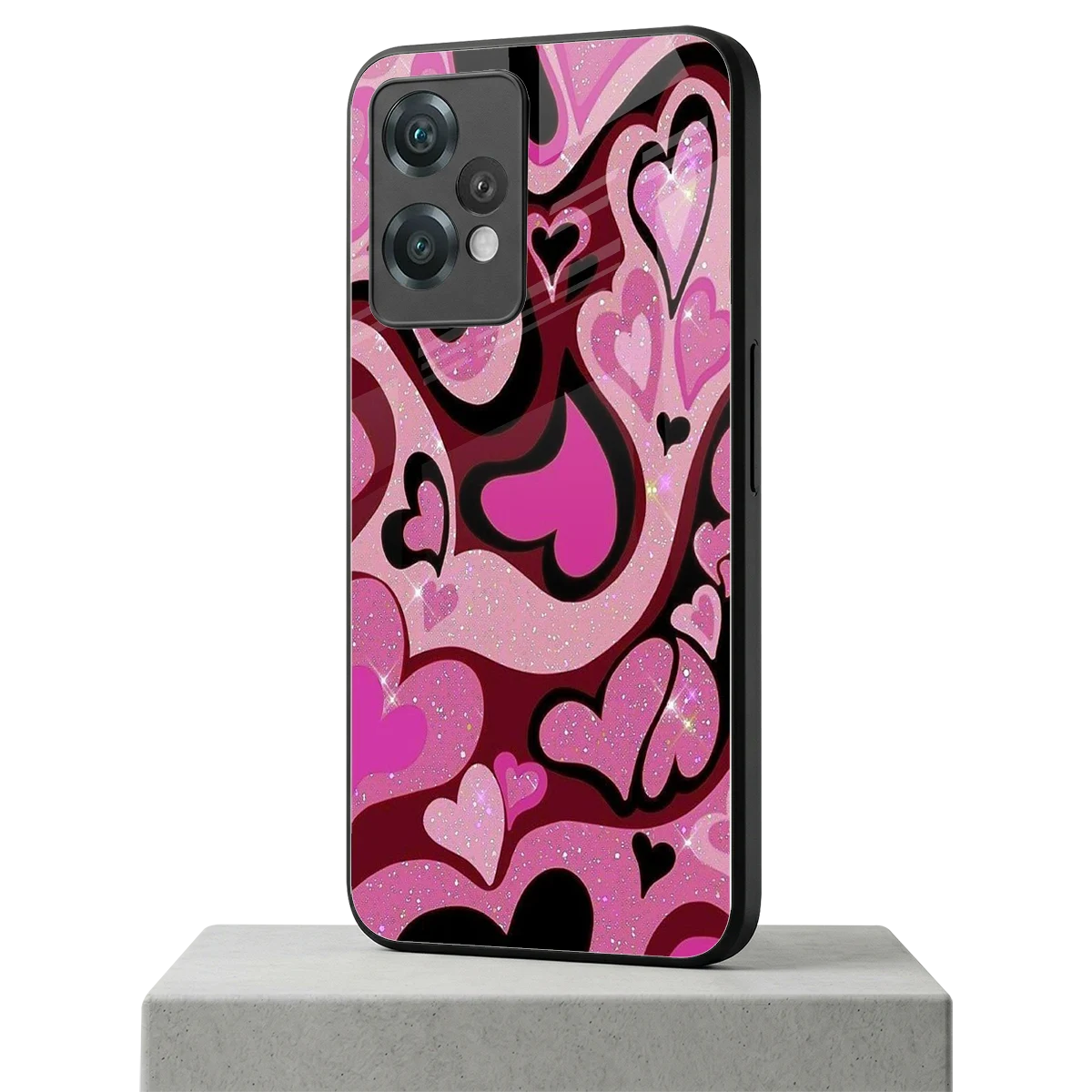 Y2K Magenta Meltdown Hearts oneplus nord ce 2 lite mobile cover | shockproof glass phone case