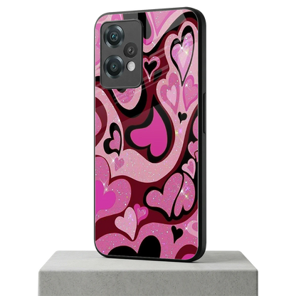 Y2K Magenta Meltdown Hearts oneplus nord ce 2 lite mobile cover | shockproof glass phone case