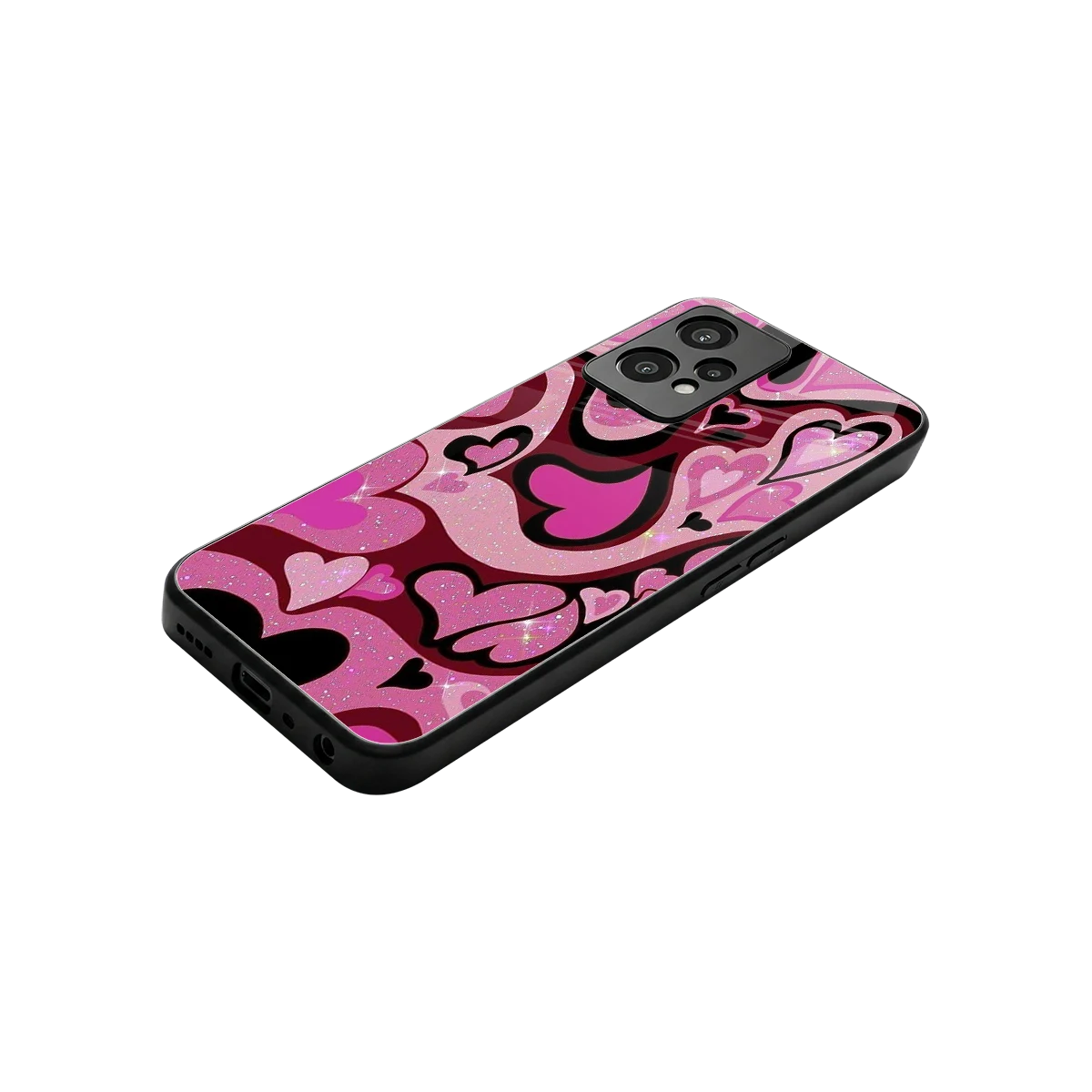 Y2K Magenta Meltdown Hearts stylish phone case for oneplus nord ce 2 lite | glossy glass and slim fit