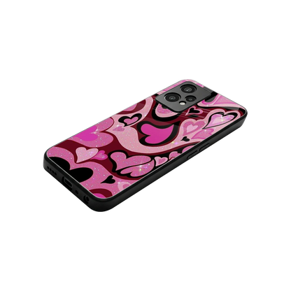 Y2K Magenta Meltdown Hearts stylish phone case for oneplus nord ce 2 lite | glossy glass and slim fit