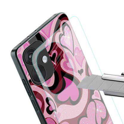 Y2K Magenta Meltdown Hearts stylish phone case for oneplus nord ce 3 | glossy glass and slim fit