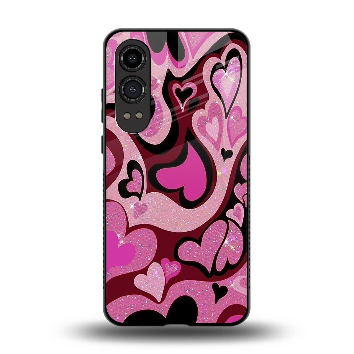 Y2K Magenta Meltdown Hearts back phone cover | glass case for oneplus nord ce 4 lite