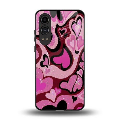 Y2K Magenta Meltdown Hearts back phone cover | glass case for oneplus nord ce 4 lite