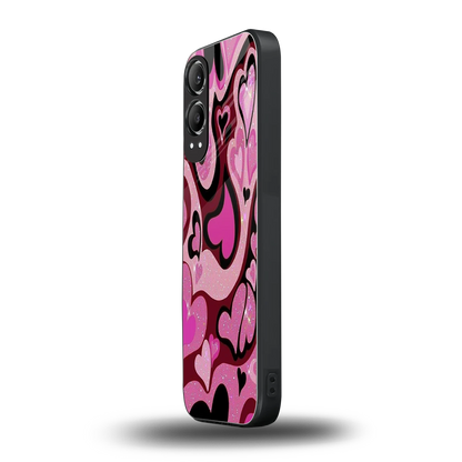 Y2K Magenta Meltdown Hearts oneplus nord ce 4 lite mobile cover | shockproof glass phone case