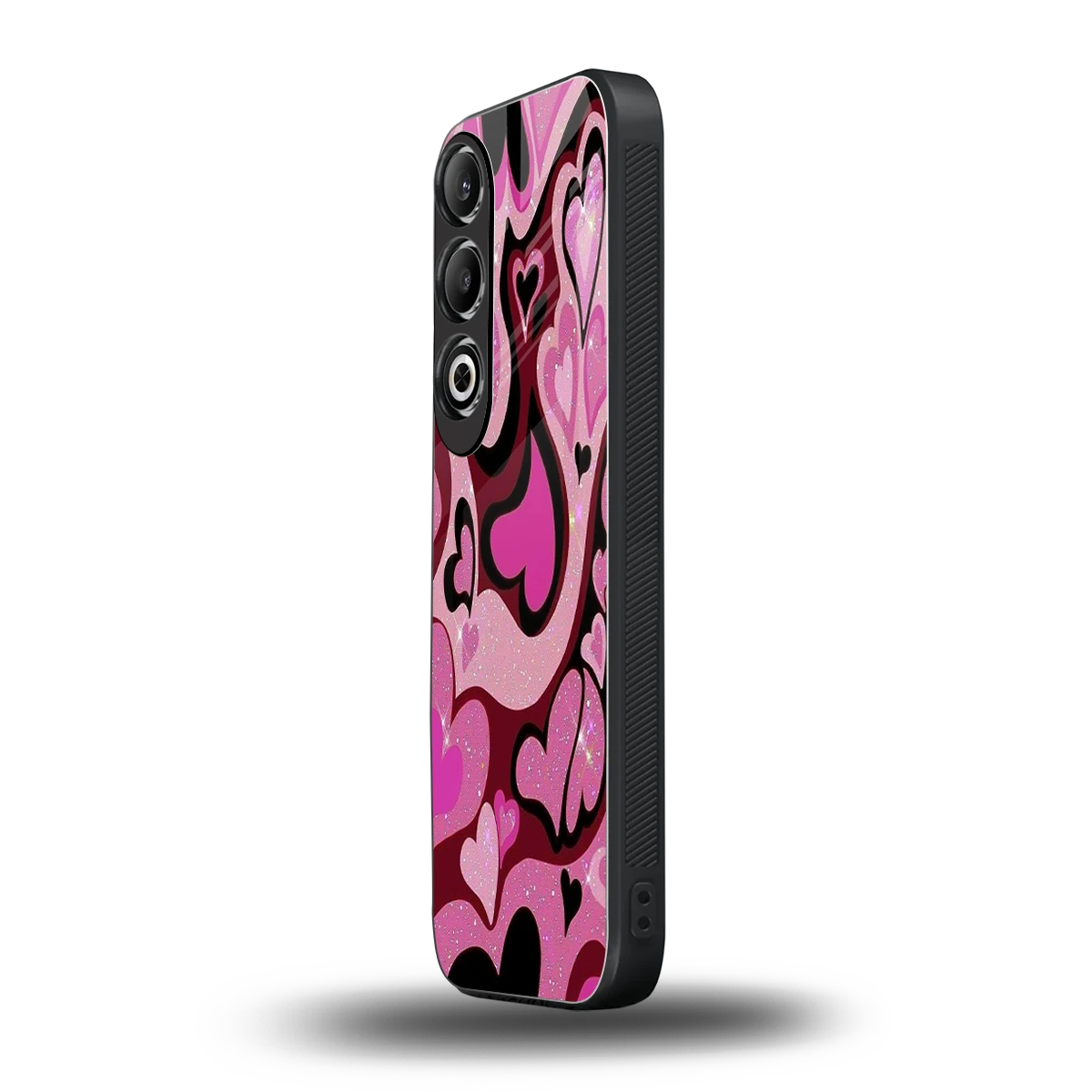 Y2K Magenta Meltdown Hearts oneplus nord ce 4 mobile cover | shockproof glass phone case