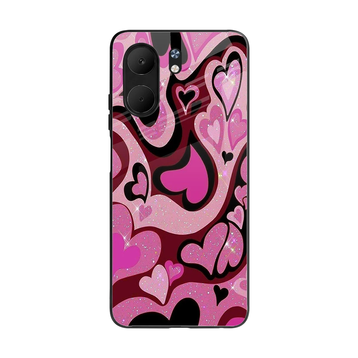 Y2K Magenta Meltdown Hearts back phone cover | glass case for oppo a5x 5g