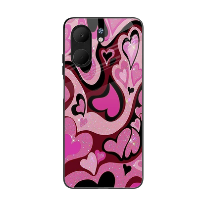 Y2K Magenta Meltdown Hearts back phone cover | glass case for oppo a5x 5g