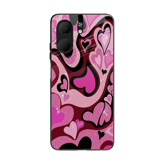 Y2K Magenta Meltdown Hearts back phone cover | glass case for oppo a5x 5g