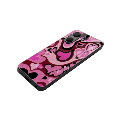 Y2K Magenta Meltdown Hearts stylish phone case for oppo a5x 5g | glossy glass and slim fit