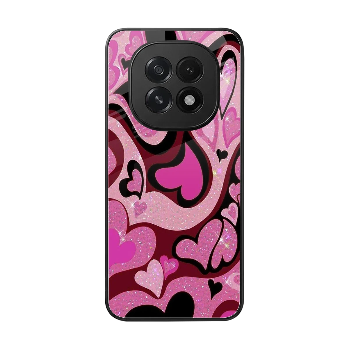 Y2K Magenta Meltdown Hearts back phone cover | glass case for oppo f29 5g