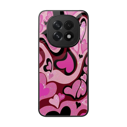 Y2K Magenta Meltdown Hearts back phone cover | glass case for oppo f29 5g