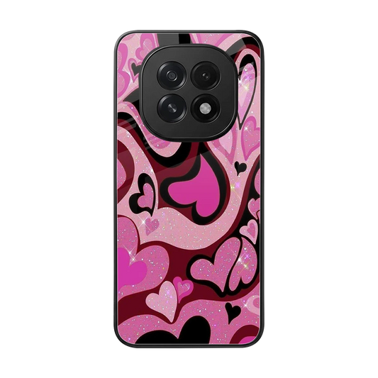 Y2K Magenta Meltdown Hearts back phone cover | glass case for oppo f29 5g