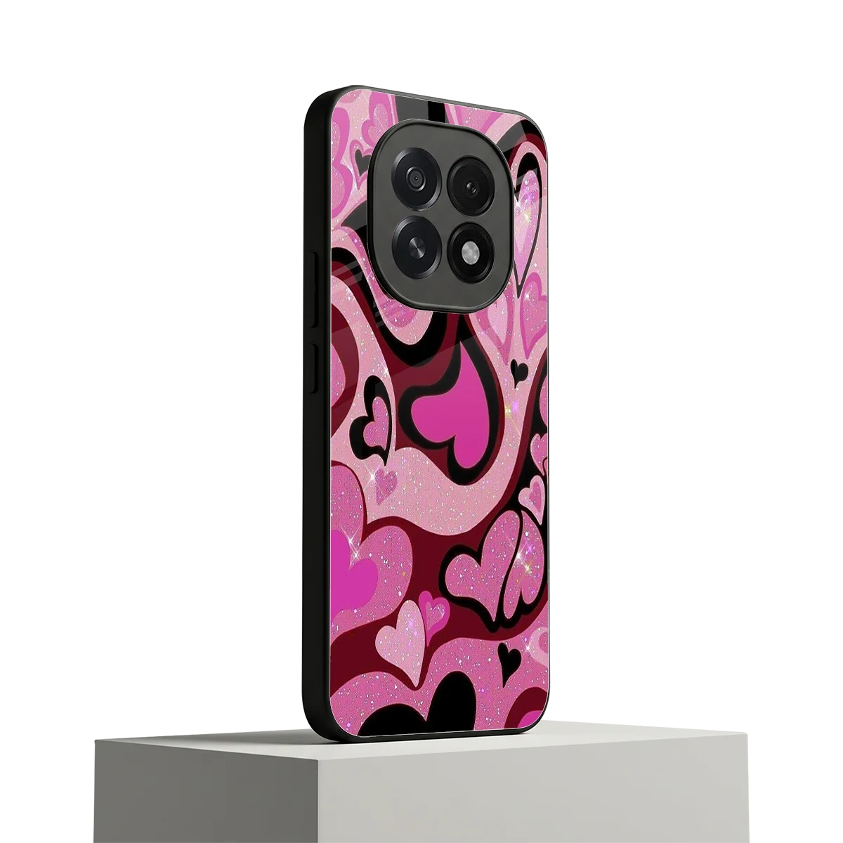 Y2K Magenta Meltdown Hearts oppo f29 5g mobile cover | shockproof glass phone case