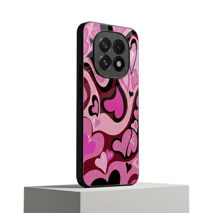 Y2K Magenta Meltdown Hearts oppo f29 5g mobile cover | shockproof glass phone case