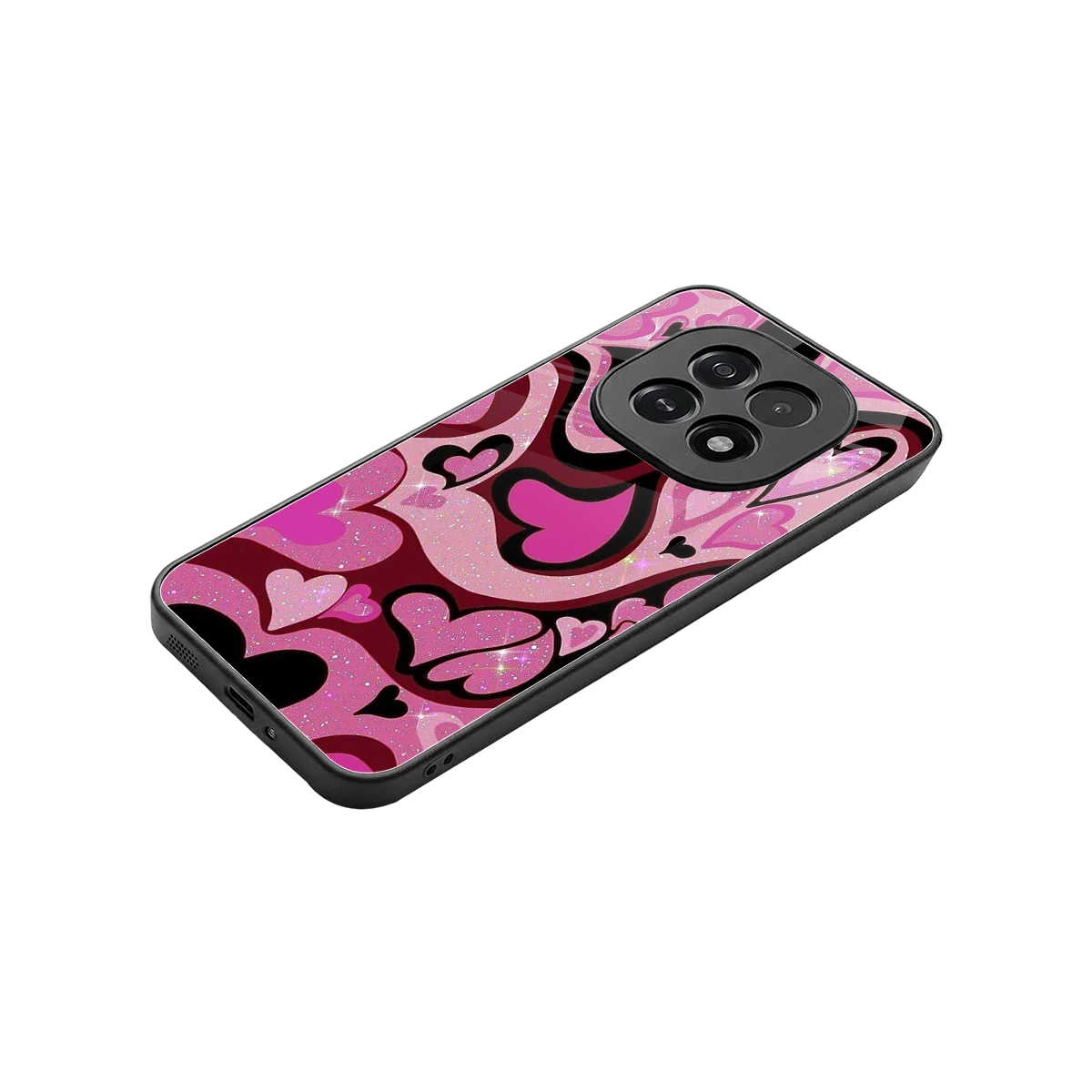 Y2K Magenta Meltdown Hearts stylish phone case for oppo f29 5g | glossy glass and slim fit