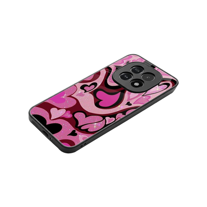 Y2K Magenta Meltdown Hearts stylish phone case for oppo f29 5g | glossy glass and slim fit