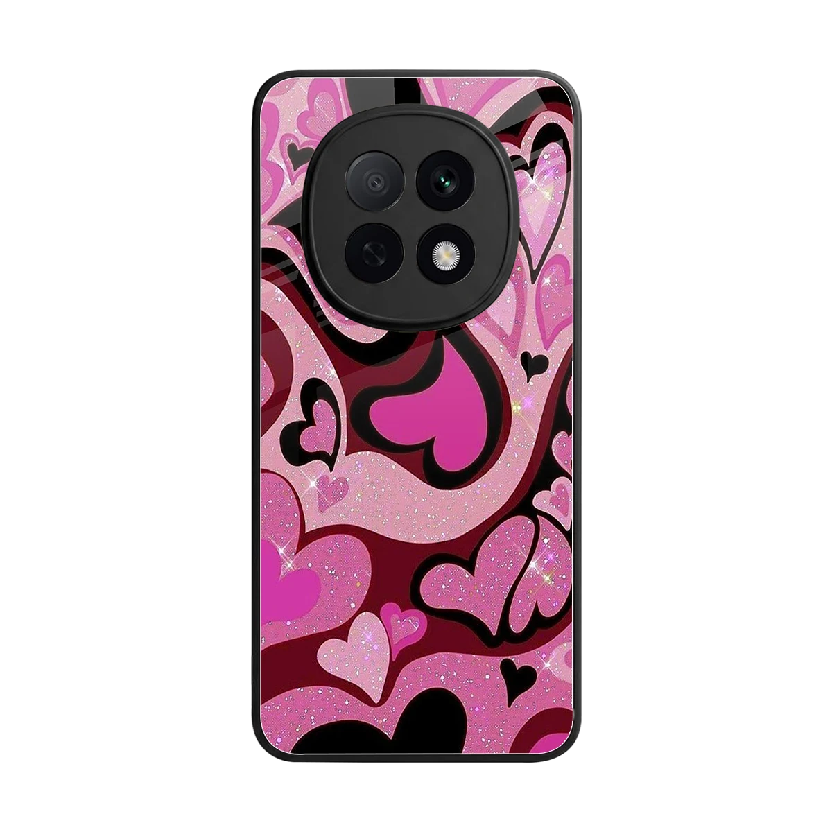 Y2K Magenta Meltdown Hearts back phone cover | glass case for oppo f29 pro 5g