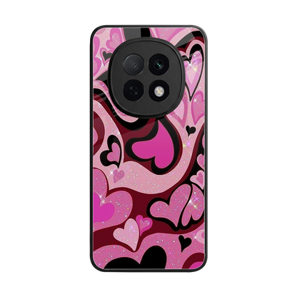 Y2K Magenta Meltdown Hearts back phone cover | glass case for oppo f29 pro 5g