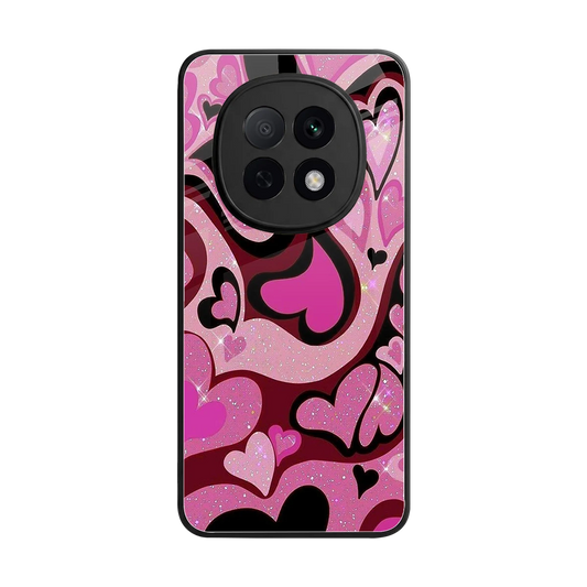 Y2K Magenta Meltdown Hearts back phone cover | glass case for oppo f29 pro 5g