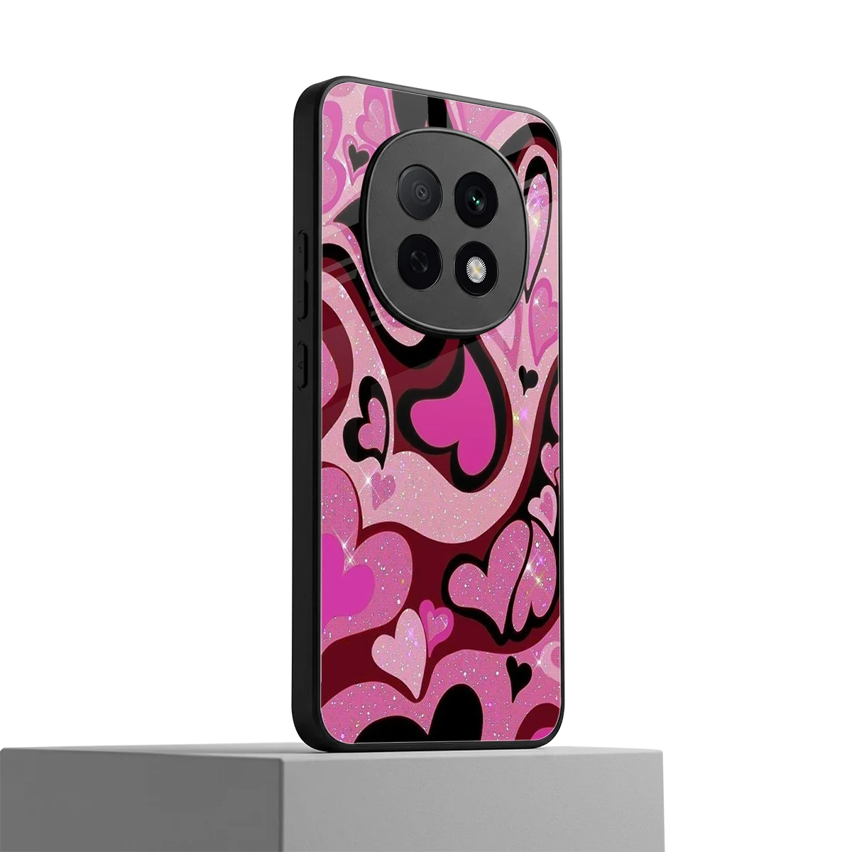 Y2K Magenta Meltdown Hearts oppo f29 pro 5g mobile cover | shockproof glass phone case