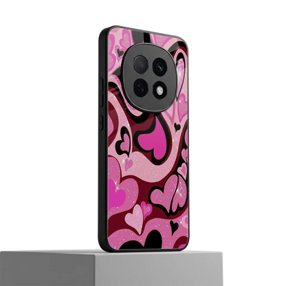 Y2K Magenta Meltdown Hearts oppo f29 pro 5g mobile cover | shockproof glass phone case