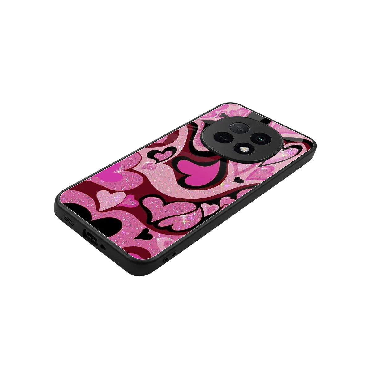 Y2K Magenta Meltdown Hearts stylish phone case for oppo f29 pro 5g | glossy glass and slim fit