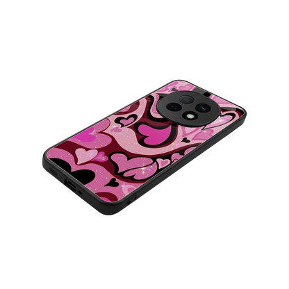 Y2K Magenta Meltdown Hearts stylish phone case for oppo f29 pro 5g | glossy glass and slim fit