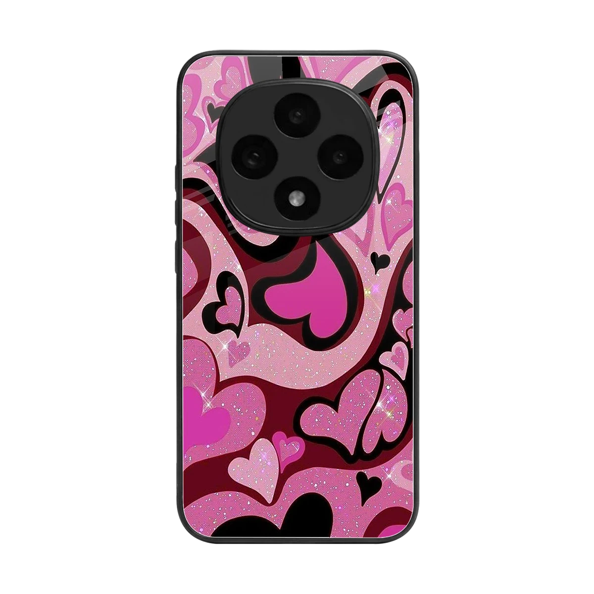 Y2K Magenta Meltdown Hearts back phone cover | glass case for oppo f31 pro 5g