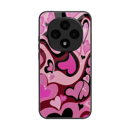 Y2K Magenta Meltdown Hearts back phone cover | glass case for oppo f31 pro 5g