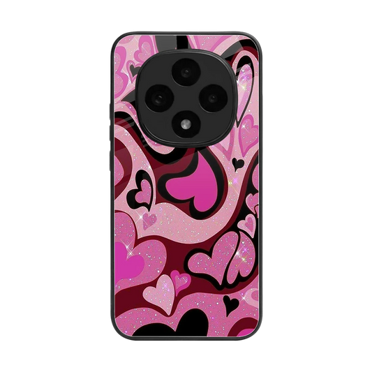 Y2K Magenta Meltdown Hearts back phone cover | glass case for oppo f31 pro 5g