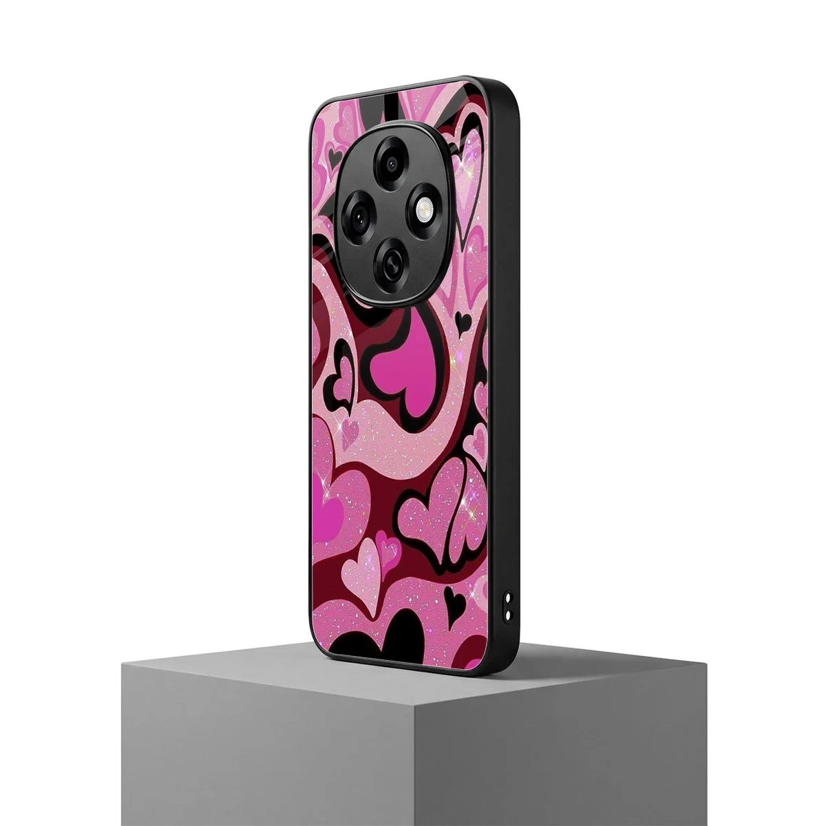 Y2K Magenta Meltdown Hearts oppo f31 pro 5g mobile cover | shockproof glass phone case