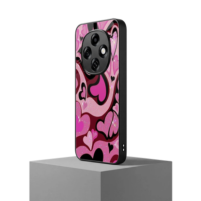 Y2K Magenta Meltdown Hearts oppo f31 pro 5g mobile cover | shockproof glass phone case