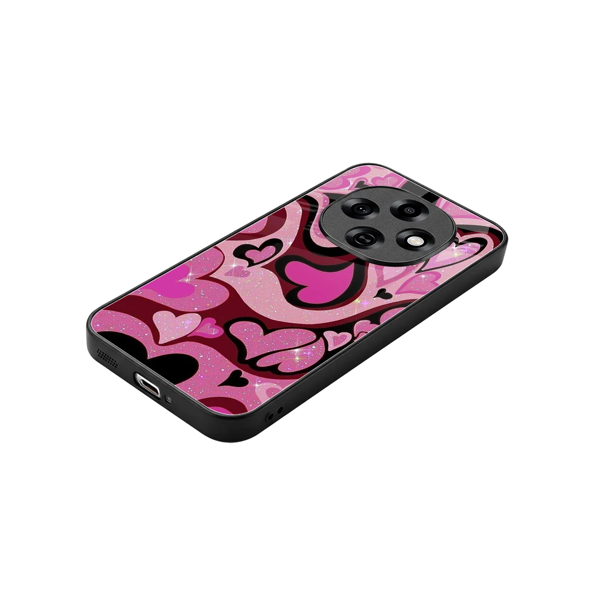 Y2K Magenta Meltdown Hearts stylish phone case for oppo f31 pro 5g | glossy glass and slim fit