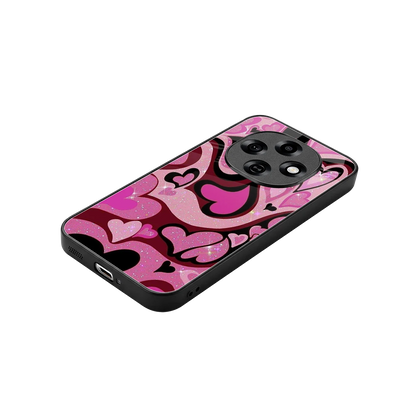 Y2K Magenta Meltdown Hearts stylish phone case for oppo f31 pro 5g | glossy glass and slim fit