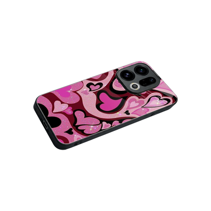 Y2K Magenta Meltdown Hearts stylish phone case for oppo find x9 | glossy glass and slim fit
