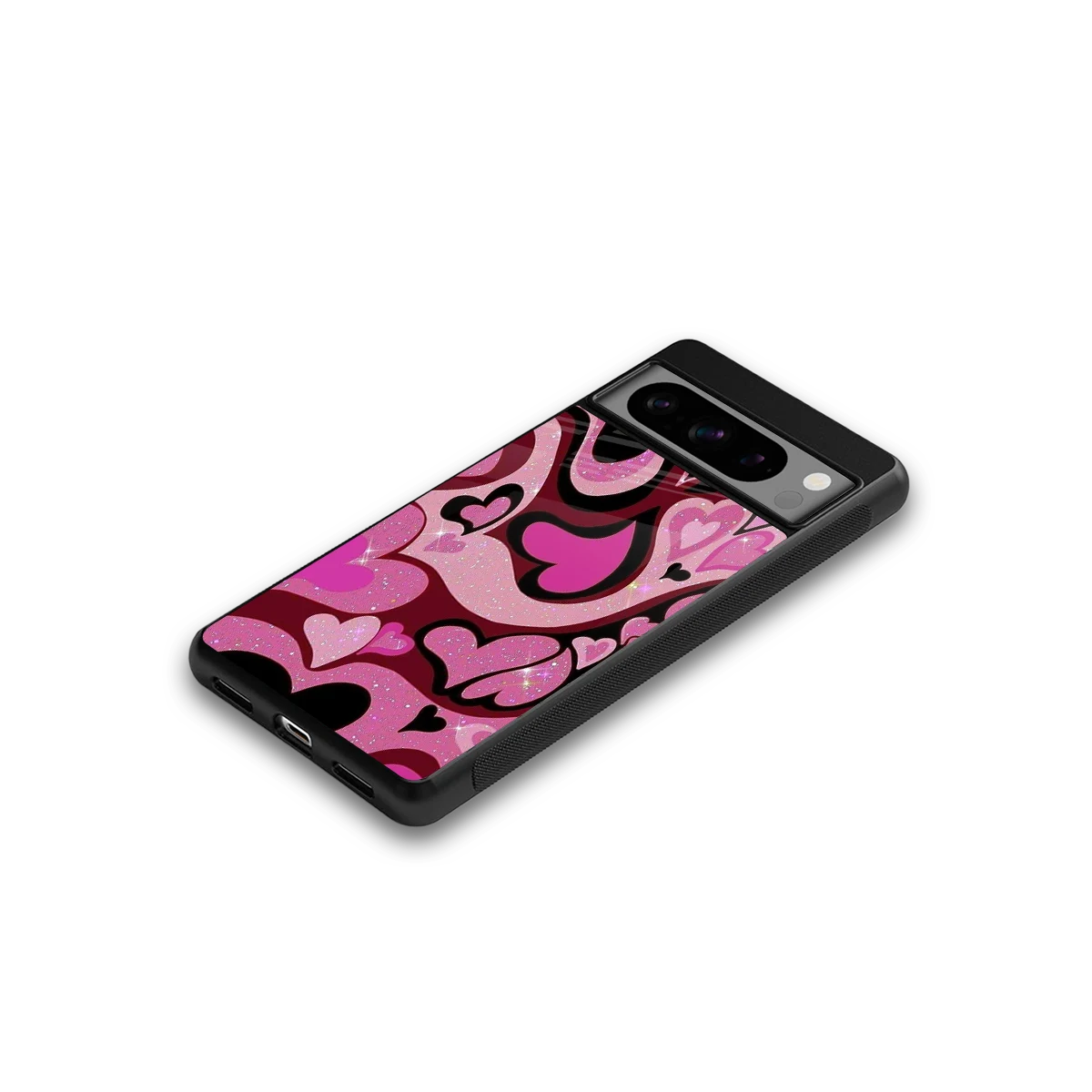 Y2K Magenta Meltdown Hearts google pixel 8 pro mobile cover | shockproof glass phone case