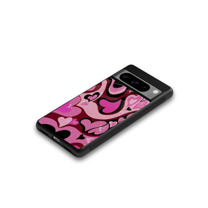 Y2K Magenta Meltdown Hearts google pixel 8 pro mobile cover | shockproof glass phone case