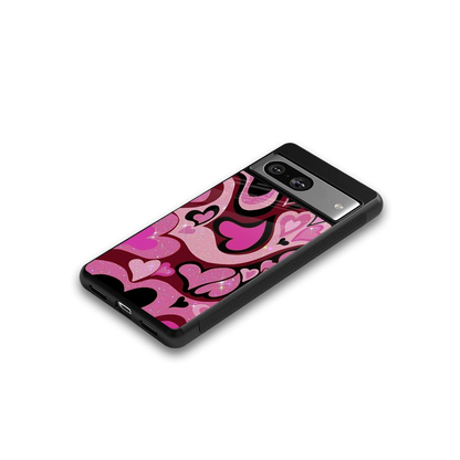 Y2K Magenta Meltdown Hearts google pixel 8 mobile cover | shockproof glass phone case