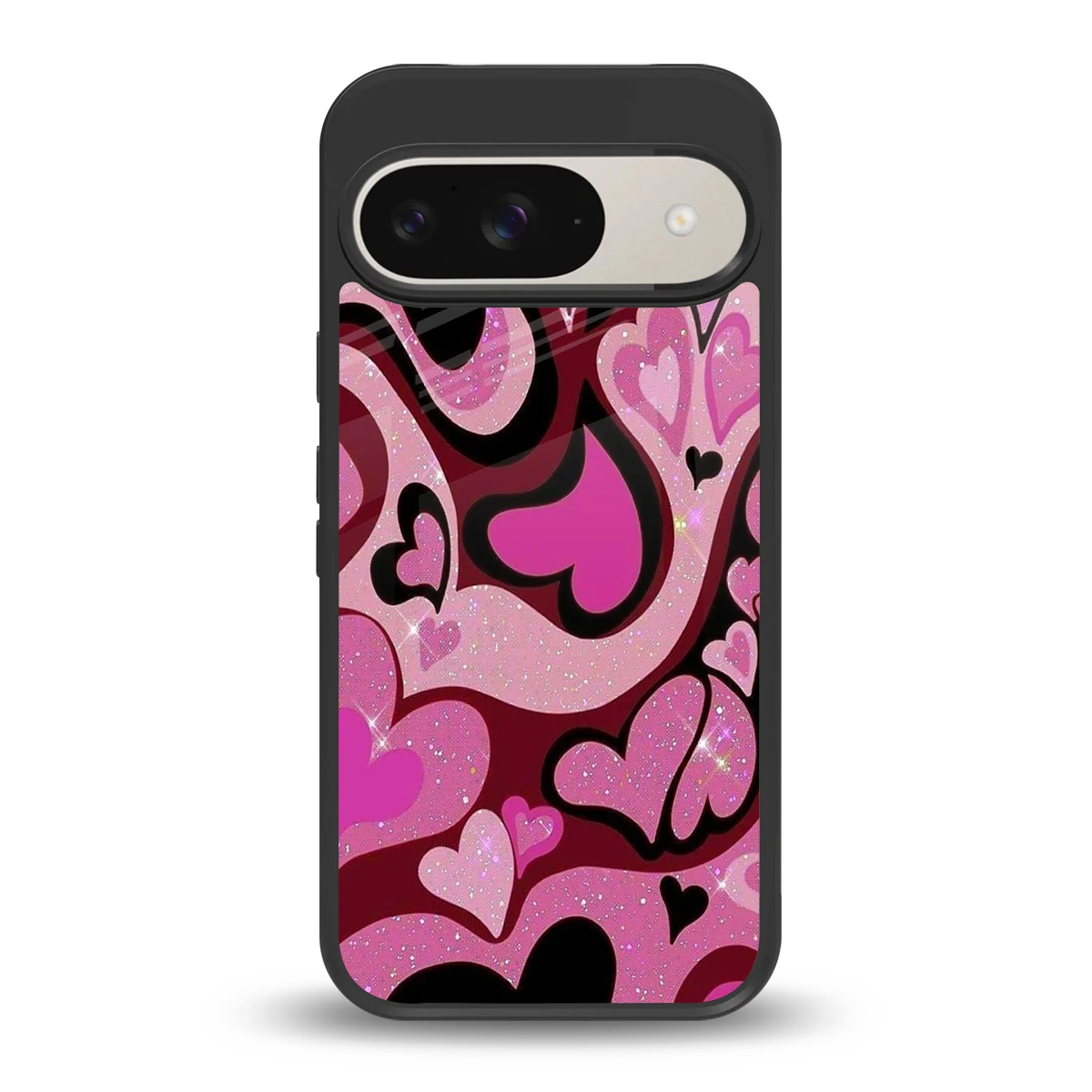 Y2K Magenta Meltdown Hearts back phone cover | glass case for google pixel 9