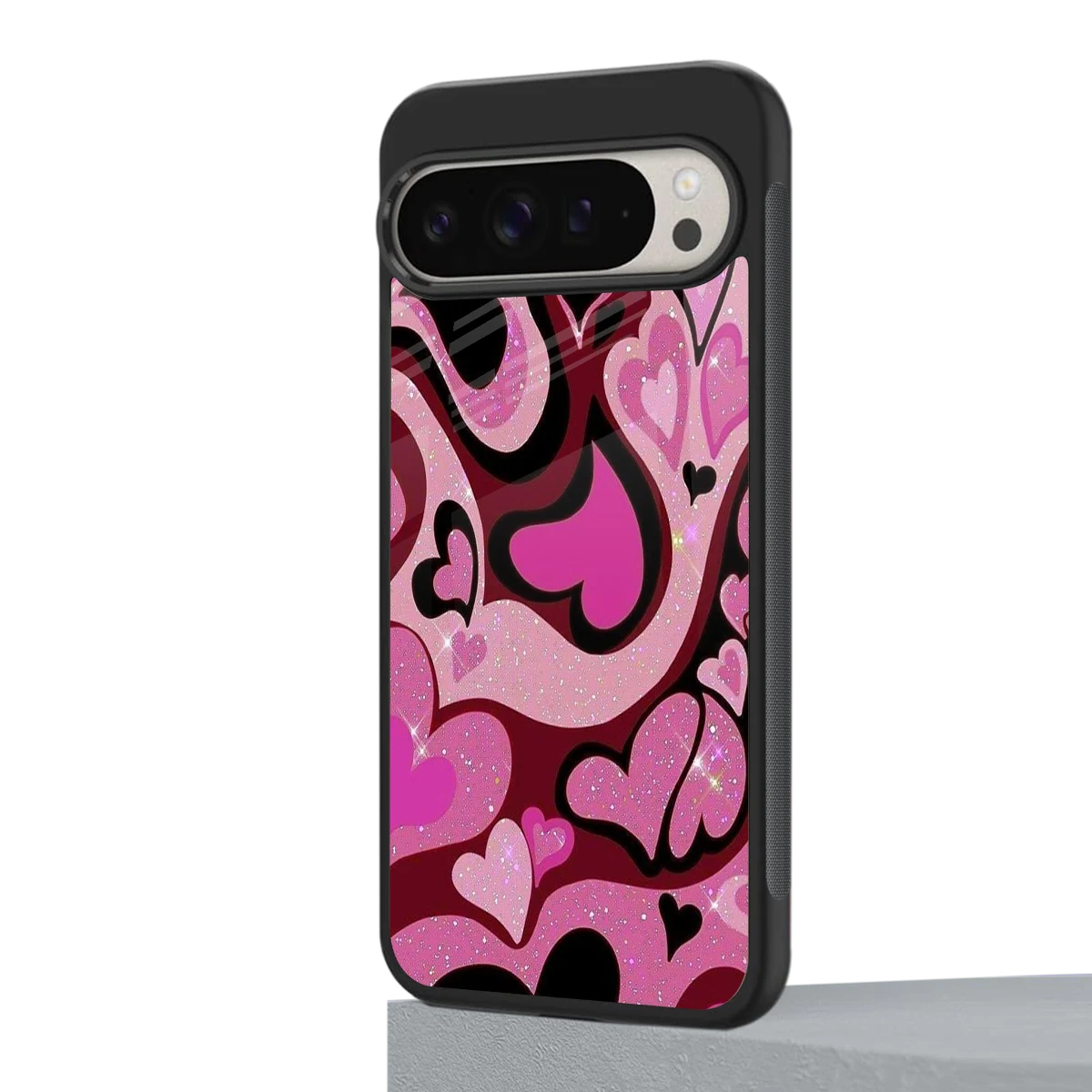 Y2K Magenta Meltdown Hearts google pixel 9 pro xl mobile cover | shockproof glass phone case