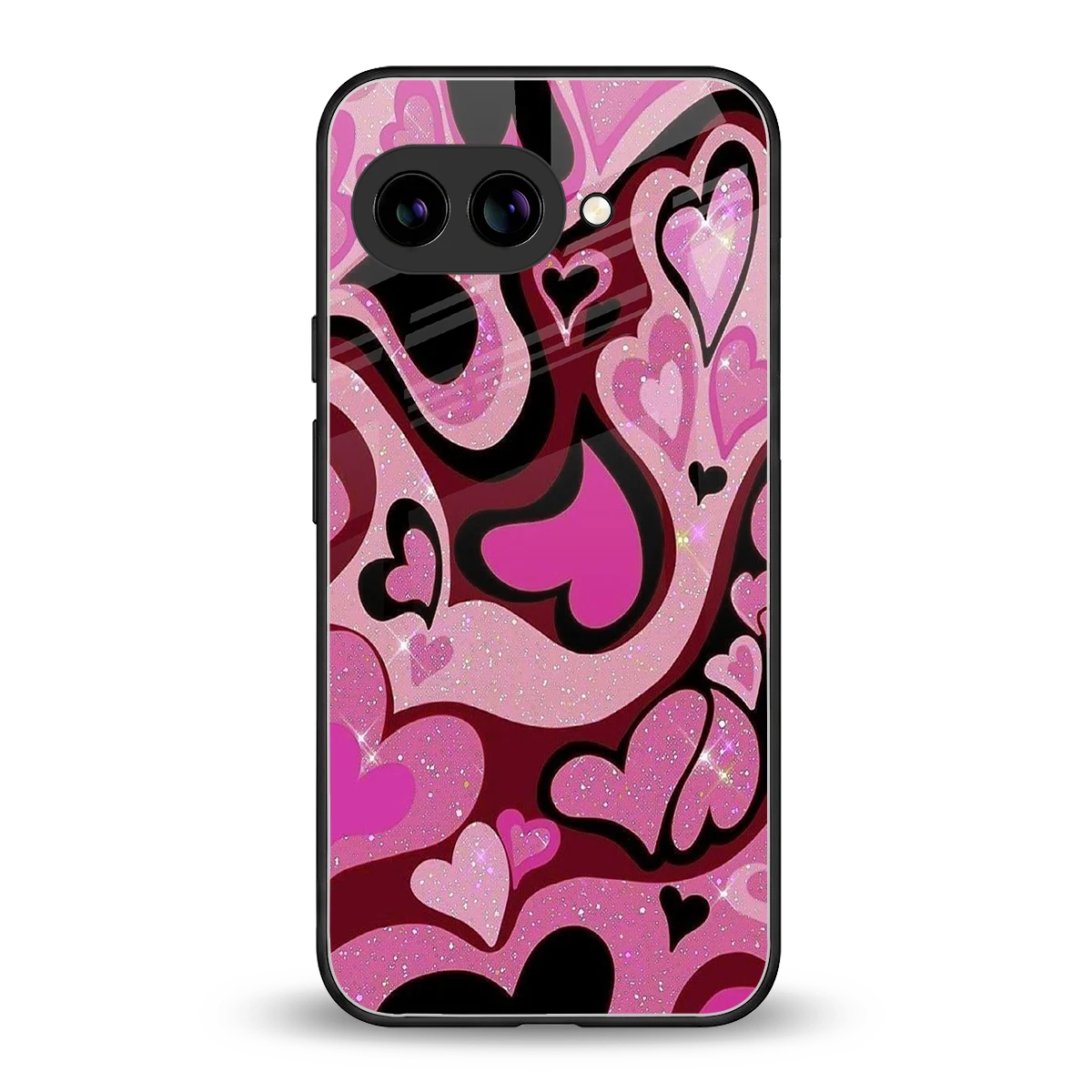 Y2K Magenta Meltdown Hearts back phone cover | glass case for google pixel 10a