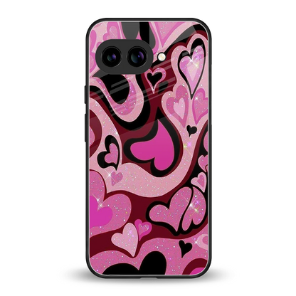 Y2K Magenta Meltdown Hearts back phone cover | glass case for google pixel 10a