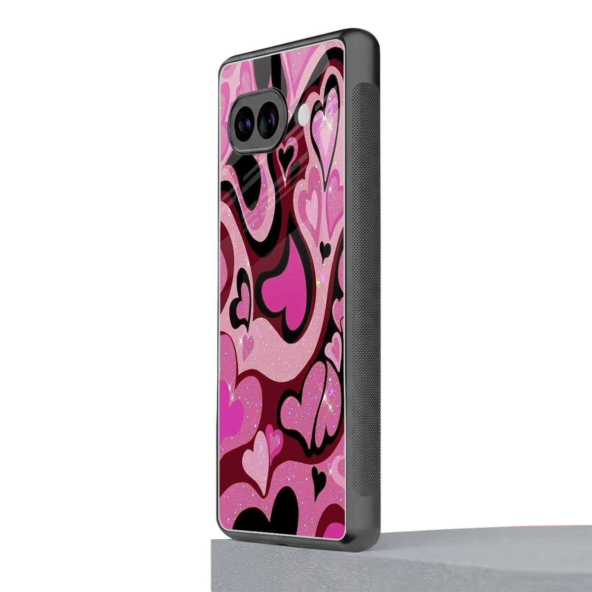 Y2K Magenta Meltdown Hearts google pixel 10a mobile cover | shockproof glass phone case